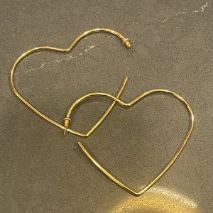 Kate Spade Scrunched Scallops Heart Hoop Earrings